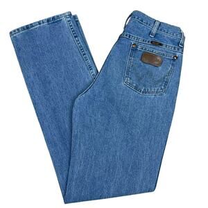 Wrangler Mens Western Jeans Blue Denim Straight Leg 33x34 Workwear